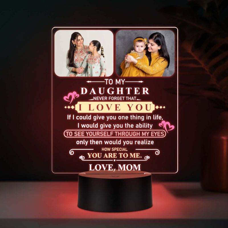 Daughter UV Print Lamp Multicolored Light Gift for Daughter from Mom & Dad